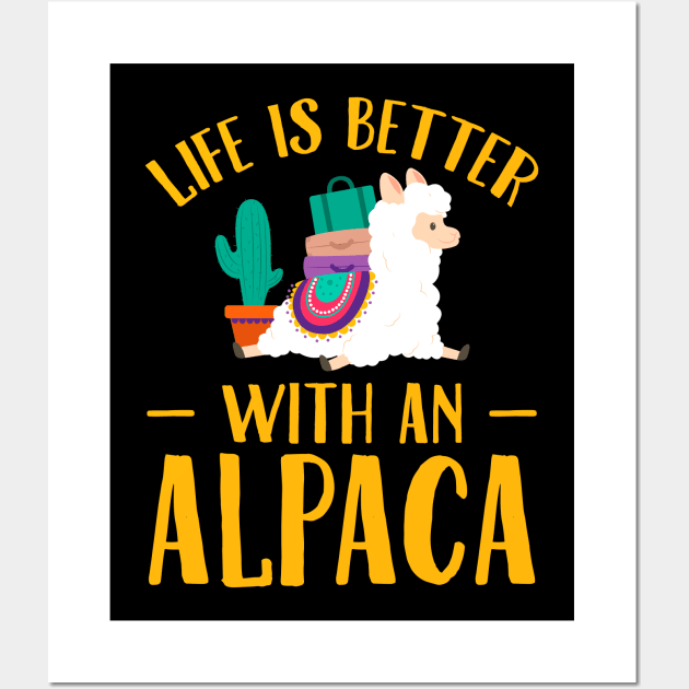 Life is better with an alpaca Wall Art by captainmood